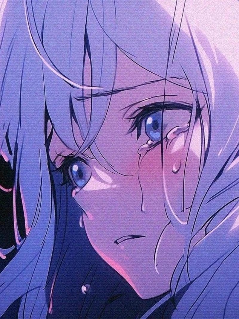 Ảnh anime khóc truyền tải nỗi buồn sâu sắc