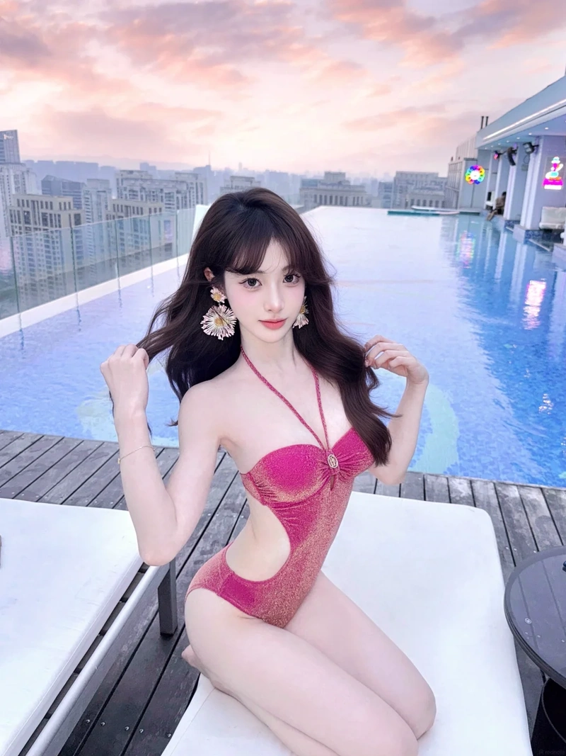 Gái xinh bikini hồng khoe thân hình nóng bỏng full HD