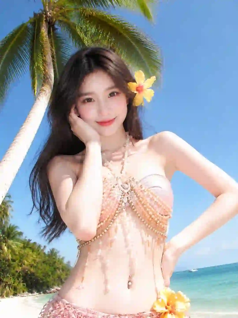Gái xinh cởi đồ bikini hồng lộ vòng 1 khủng 4K