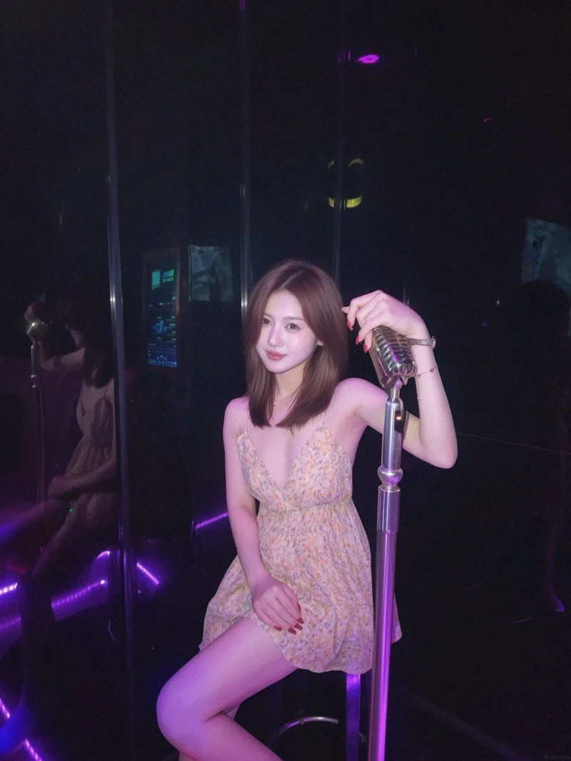 Hình gái karaoke vòng 1 khủng gợi tình
