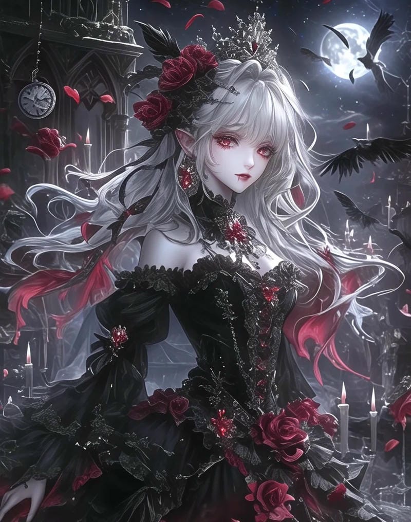 ảnh anime công chúa lạnh lùng tóc bạc