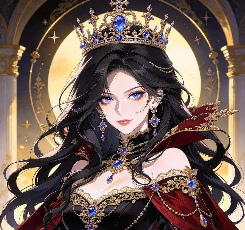 ảnh anime công chúa lạnh lùng với mái tóc dài