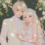 ảnh cưới anime đẹp với hoa và ánh nắng