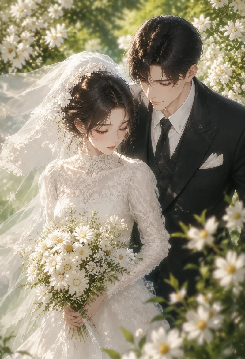 ảnh cưới anime màu pastel nhẹ nhàng