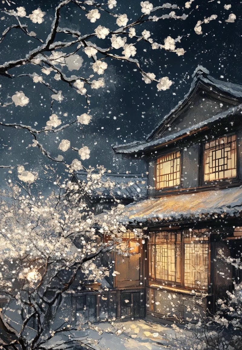 ảnh tuyết rơi anime phong cách nghệ thuật