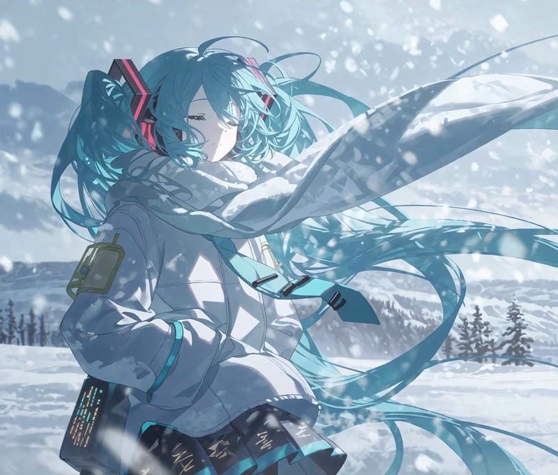 ảnh tuyết rơi anime tông màu lạnh