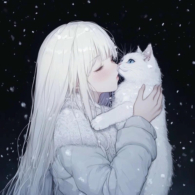 cảnh mùa đông với ảnh tuyết rơi anime