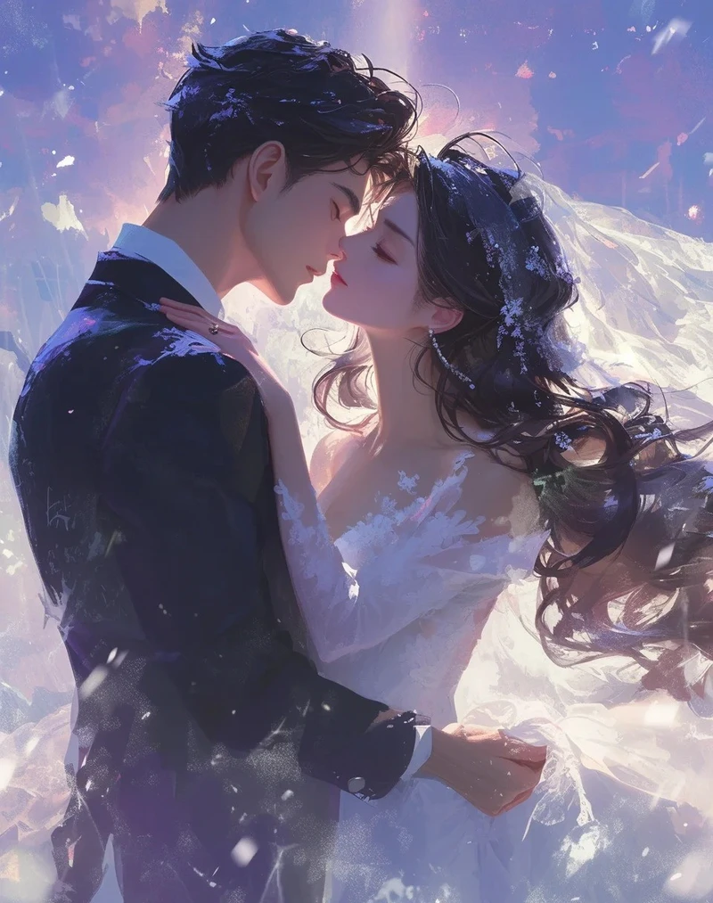 hình ảnh đám cưới anime lãng mạn và thơ mộng