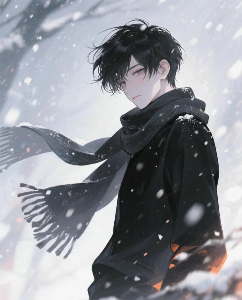 hình ảnh tuyết rơi anime dễ thương