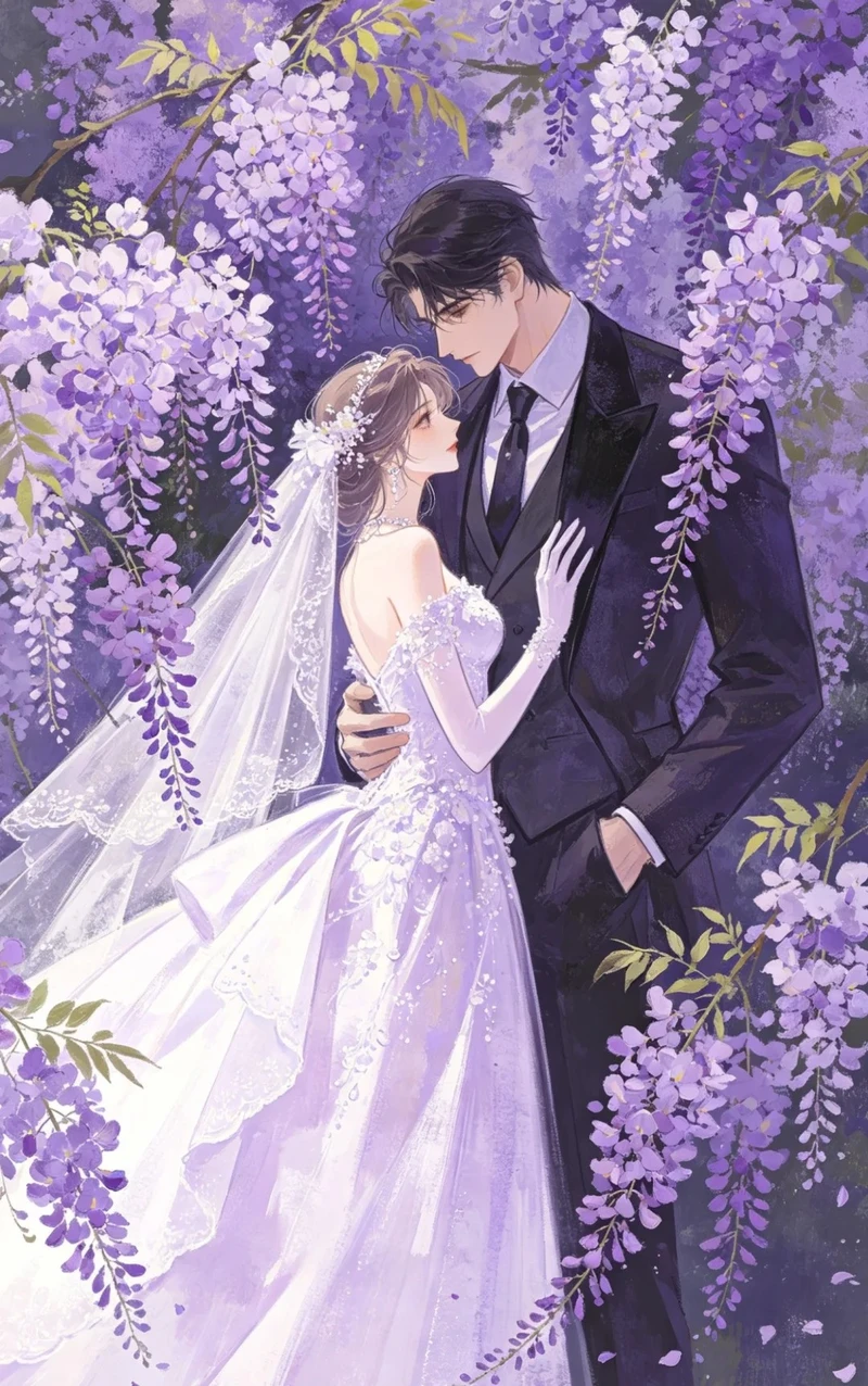 hình anime cưới lãng mạn trong lễ đường