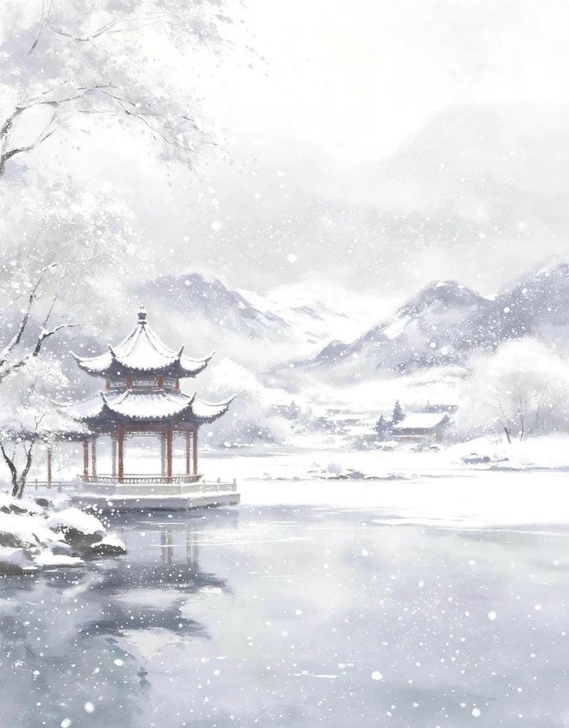hình nền anime cảnh tuyết rơi đẹp