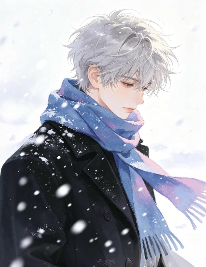 khung hình anime tuyết trắng lãng mạn